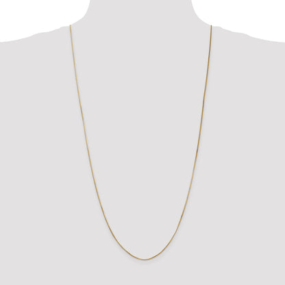 14K Yellow Gold 30 Inch .8mm Octagonal Snake With Lobster Clasp Chain