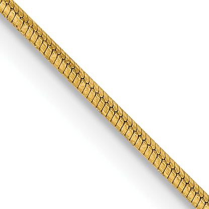 14K Yellow Gold 20 Inch .8mm Octagonal Snake With Lobster Clasp Chain