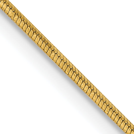 14K Yellow Gold 20 Inch .8mm Octagonal Snake With Lobster Clasp Chain