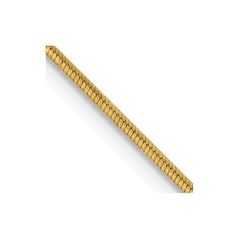 14K Yellow Gold .8mm Octagonal Snake With Lobster Clasp Chain Necklace