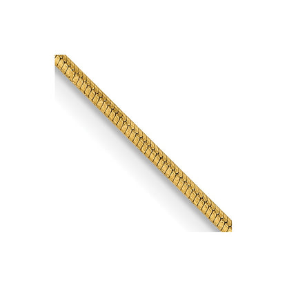 14K Yellow Gold .8mm Octagonal Snake With Lobster Clasp Chain Necklace