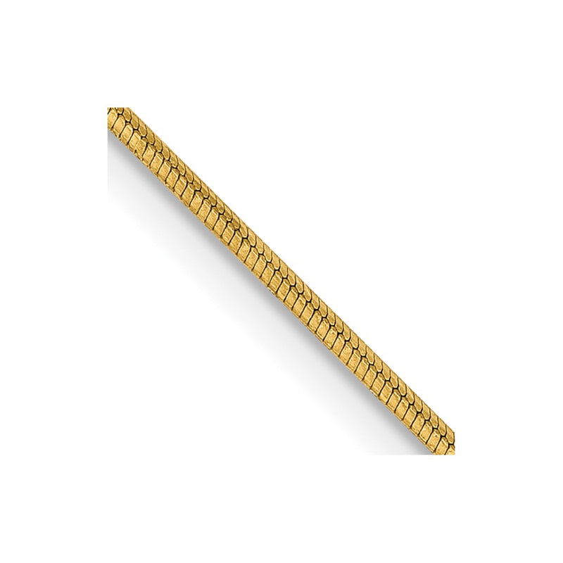 14K Yellow Gold .8mm Octagonal Snake With Lobster Clasp Chain Necklace