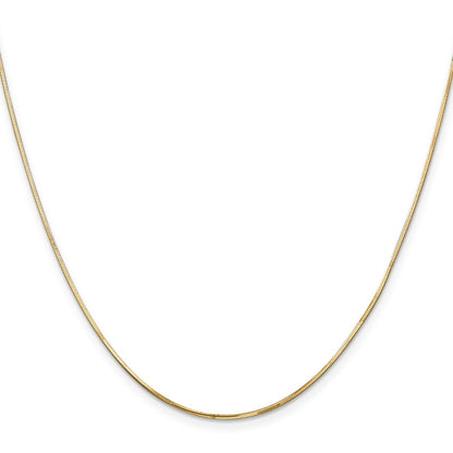14K Yellow Gold 30 Inch .9mm Octagonal Snake With Lobster Clasp Chain Necklace