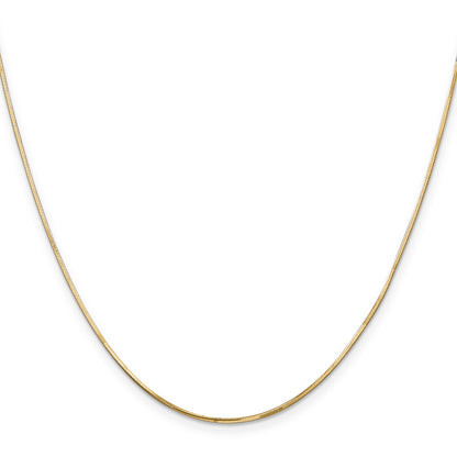 14K Yellow Gold 20 Inch .9mm Octagonal Snake With Lobster Clasp Chain