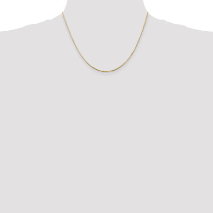 14K Yellow Gold 18 Inch .9mm Octagonal Snake With Lobster Clasp Chain