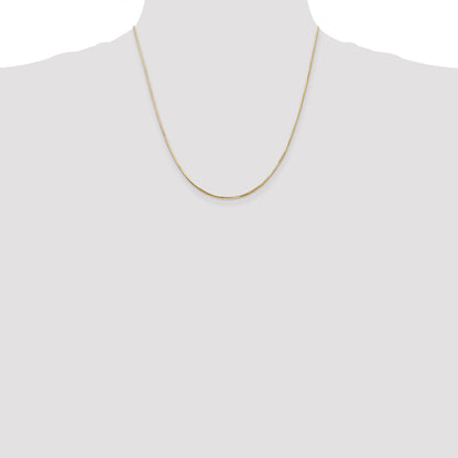 14K Yellow Gold 20 Inch .9mm Octagonal Snake With Lobster Clasp Chain