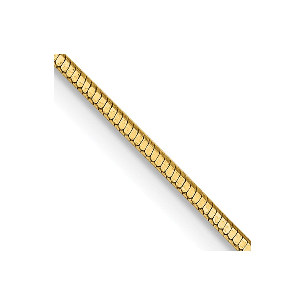 14K Yellow Gold 30 Inch .9mm Octagonal Snake With Lobster Clasp Chain Necklace