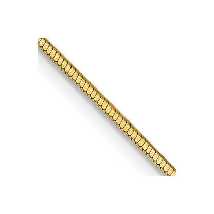 14K Yellow Gold 30 Inch .9mm Octagonal Snake With Lobster Clasp Chain Necklace