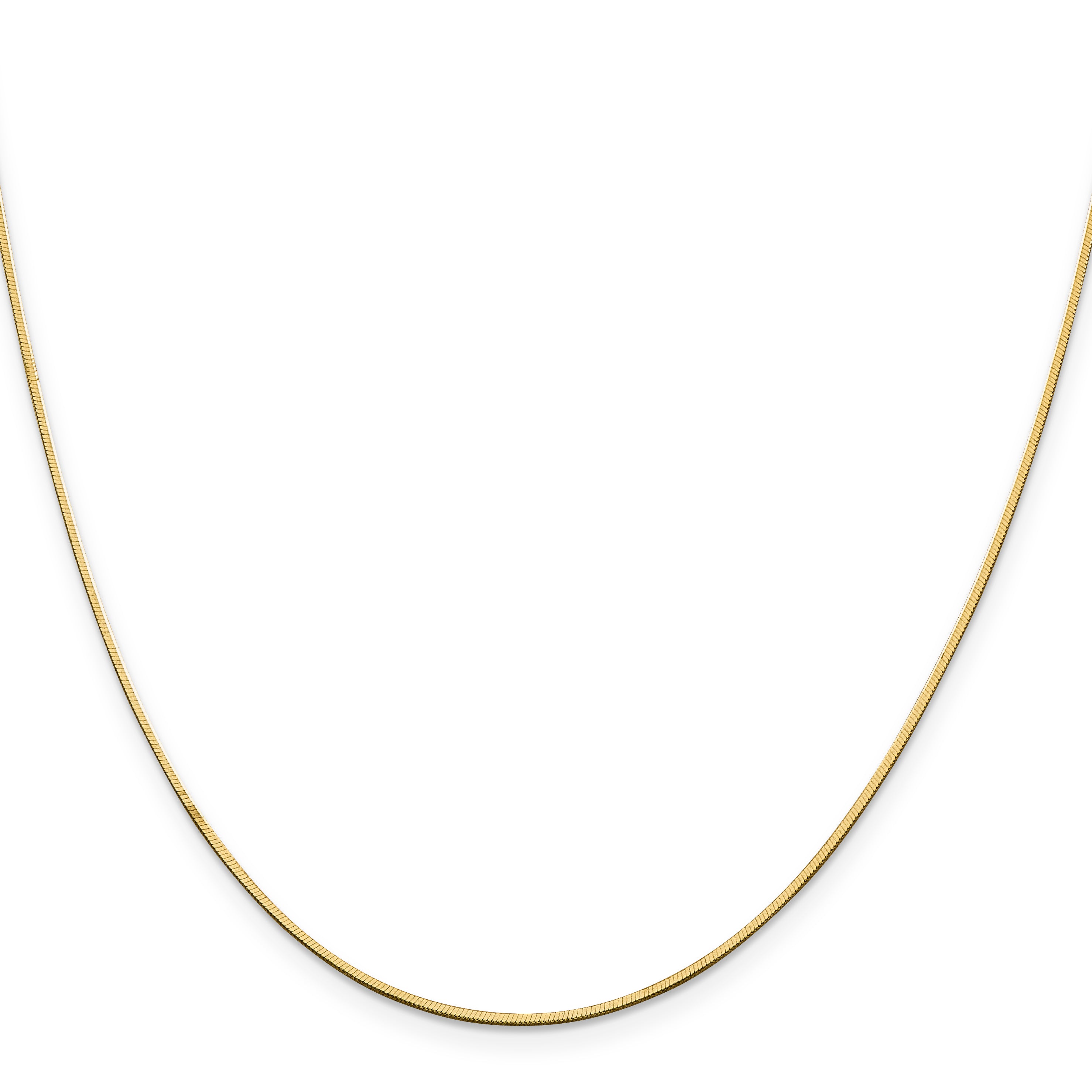 14K Yellow Gold 24 Inch 1mm Octagonal Snake With Lobster Clasp Chain