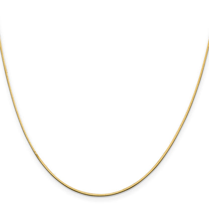 14K Yellow Gold 18 Inch 1mm Octagonal Snake With Lobster Clasp Chain