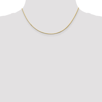 14K Yellow Gold 16 Inch 1mm Octagonal Snake With Lobster Clasp Chain
