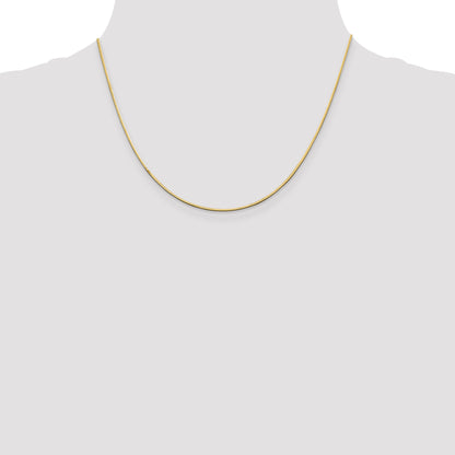 14K Yellow Gold 18 Inch 1mm Octagonal Snake With Lobster Clasp Chain