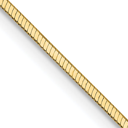 14K Yellow Gold 18 Inch 1mm Octagonal Snake With Lobster Clasp Chain
