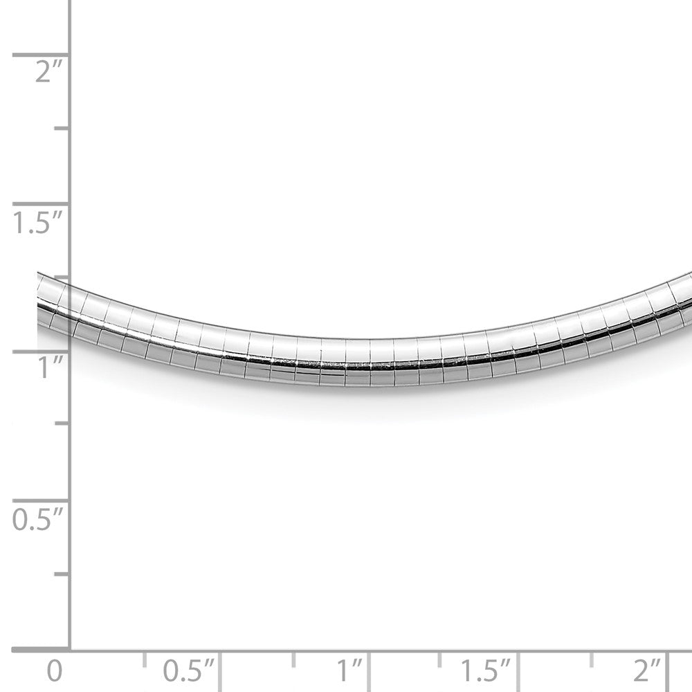 14K White Gold 4mm Domed Omega Necklace