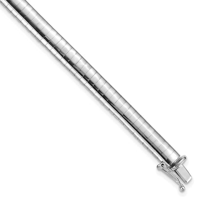 7 Inch 14K White Gold 6mm Domed Omega Bracelet