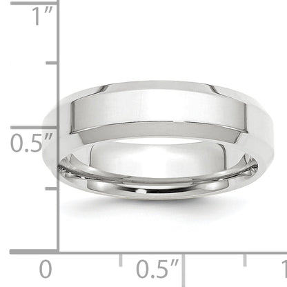 Platinum 6mm Polished Beveled Edge Wedding Band