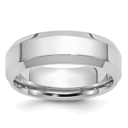 Platinum 6mm Polished Beveled Edge Wedding Band