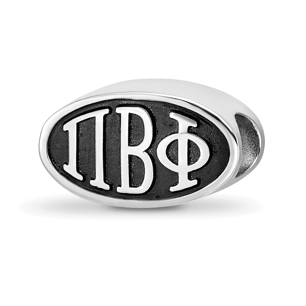 Sterling Silver Logoart 15.25mm Pi Beta Phi Oval Greek Letters Bead