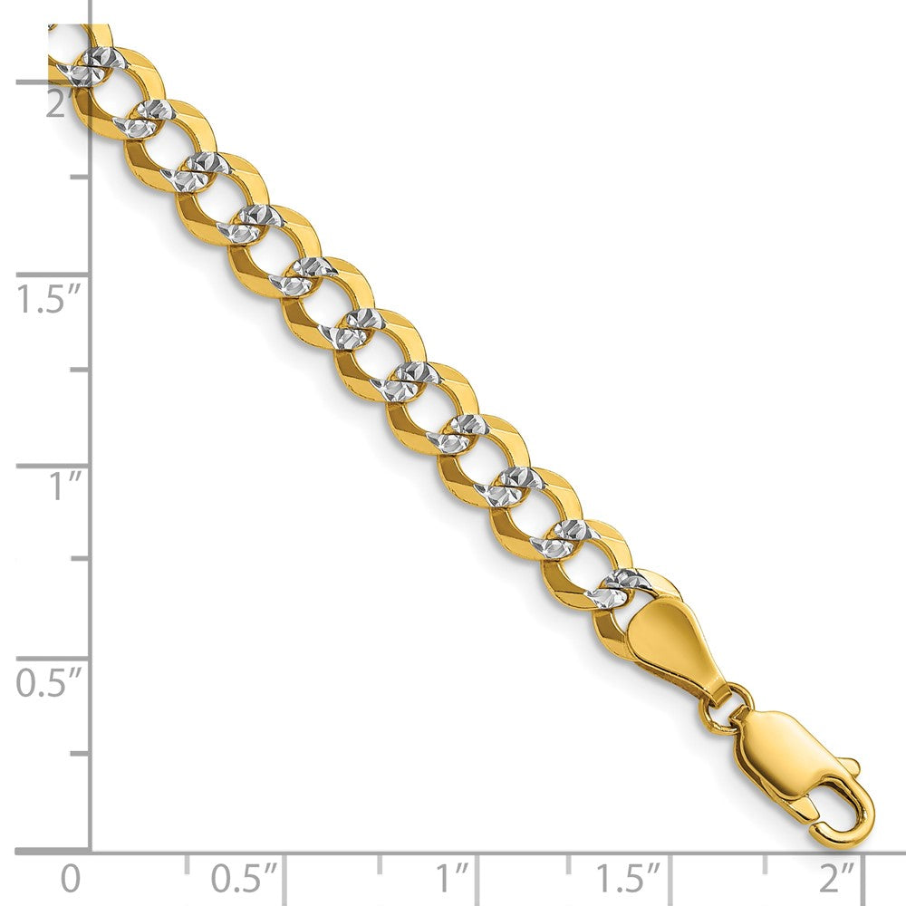 14k 5.9mm Lightweight Pavé Flat Cuban Chain Bracelet