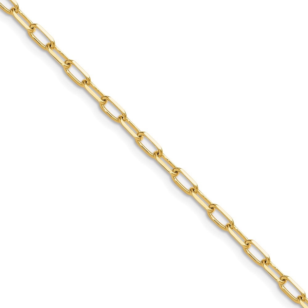 14k Yellow Gold 3.0mm Solid Beveled D/C Paperclip Chain ( Spool) Necklace