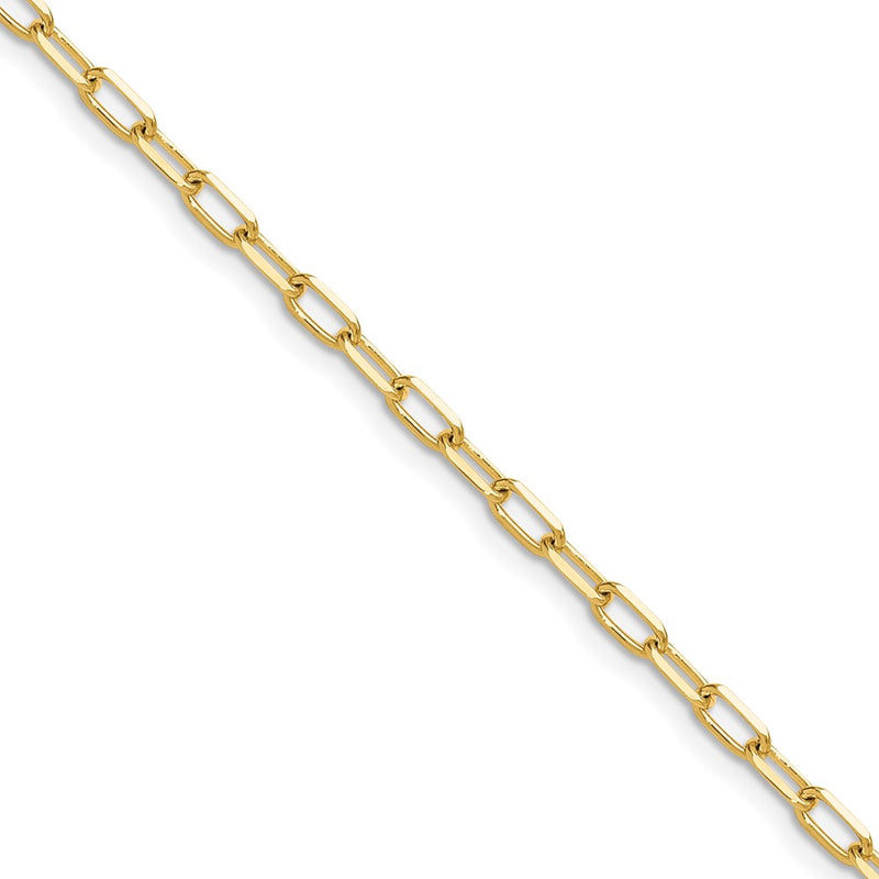 14k Yellow Gold 3.0mm Solid Beveled D/C Paperclip Chain ( Spool) Necklace