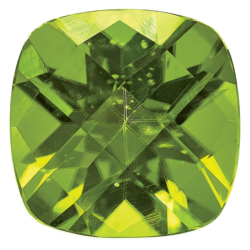 Gemstone Peridot Aa Quality 8mm Antique Cushion Checkerboard