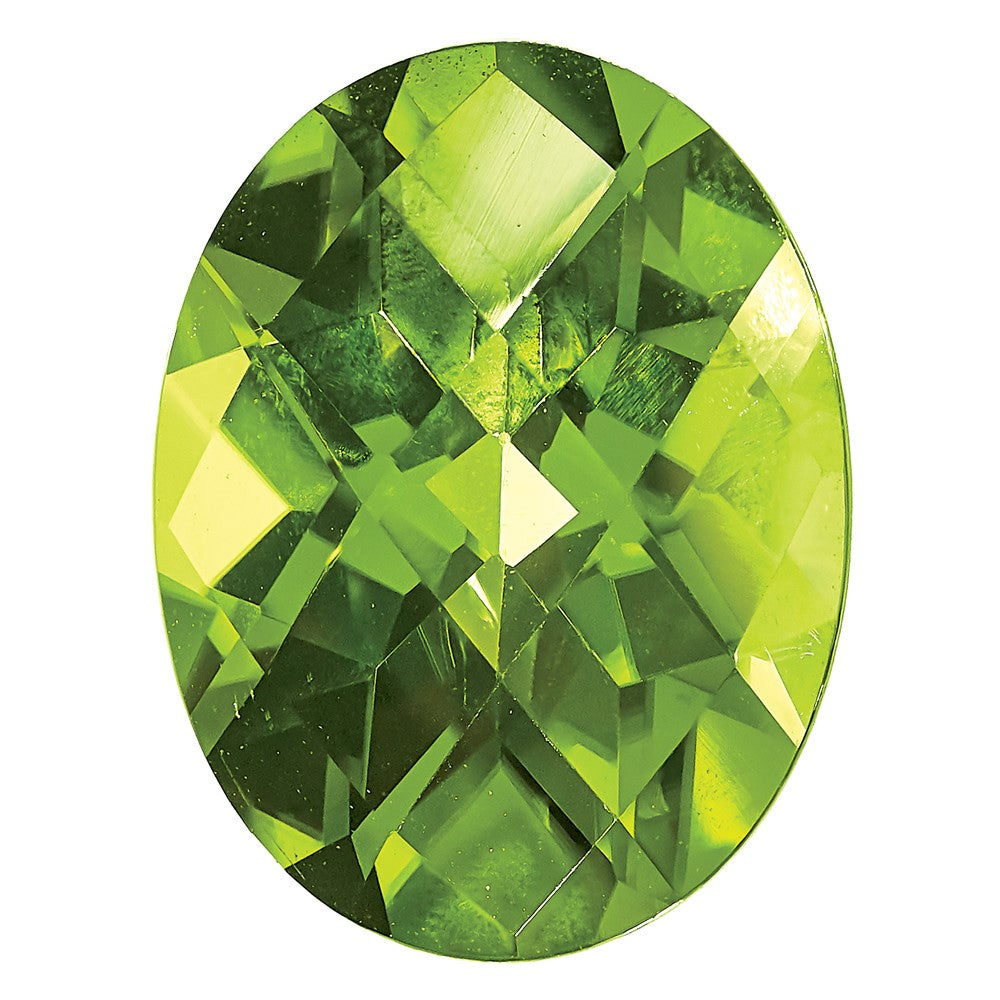Gemstone Peridot Aa Quality 8X6mm Oval Checkerboard
