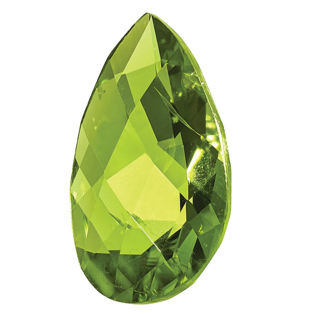 Gemstone Peridot Aa Quality 10X7mm Pear Checkerboard