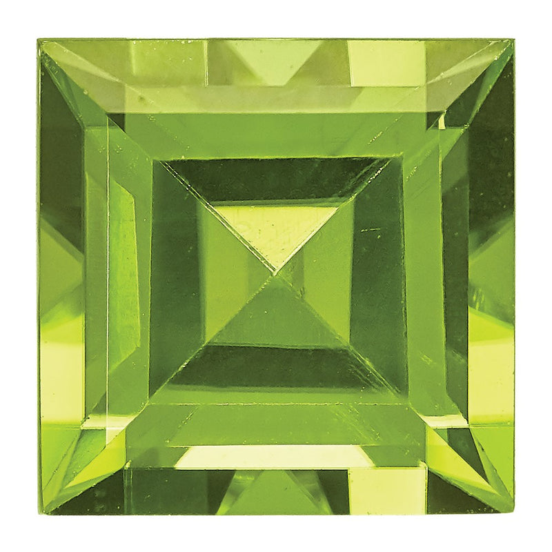Gemstone Peridot Aa Quality 5mm Square Step-Cut
