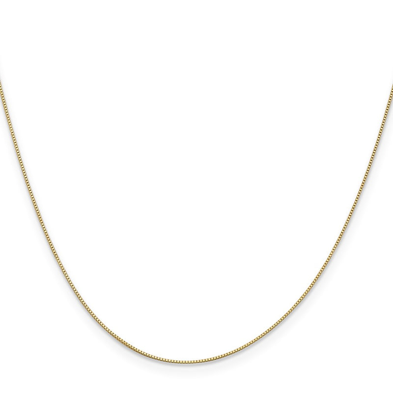 14K Yellow Gold 26 Inch .5mm Box With Spring Ring Clasp Chain Necklace