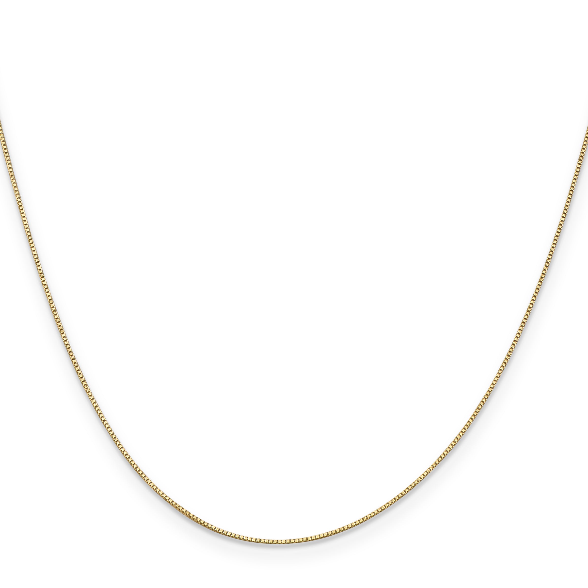 14K Yellow Gold 14 Inch .5mm Box With Spring Ring Clasp Chain