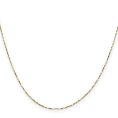 14K Yellow Gold 14 Inch .5mm Box With Spring Ring Clasp Chain