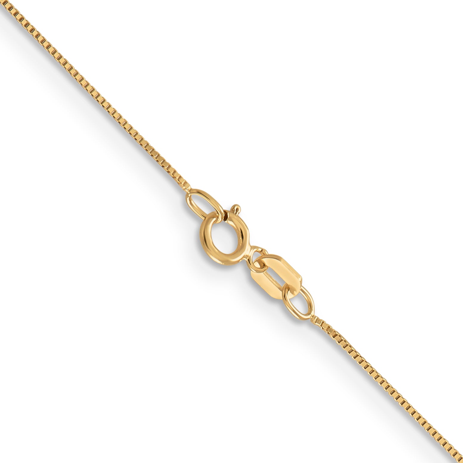 14K Yellow Gold 14 Inch .5mm Box With Spring Ring Clasp Chain