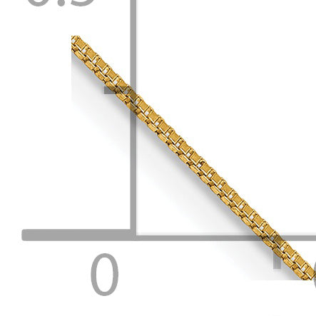 14K Yellow Gold 14 Inch .5mm Box With Spring Ring Clasp Chain