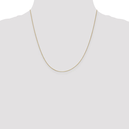 14K Yellow Gold 20 Inch .5mm Box With Spring Ring Clasp Chain