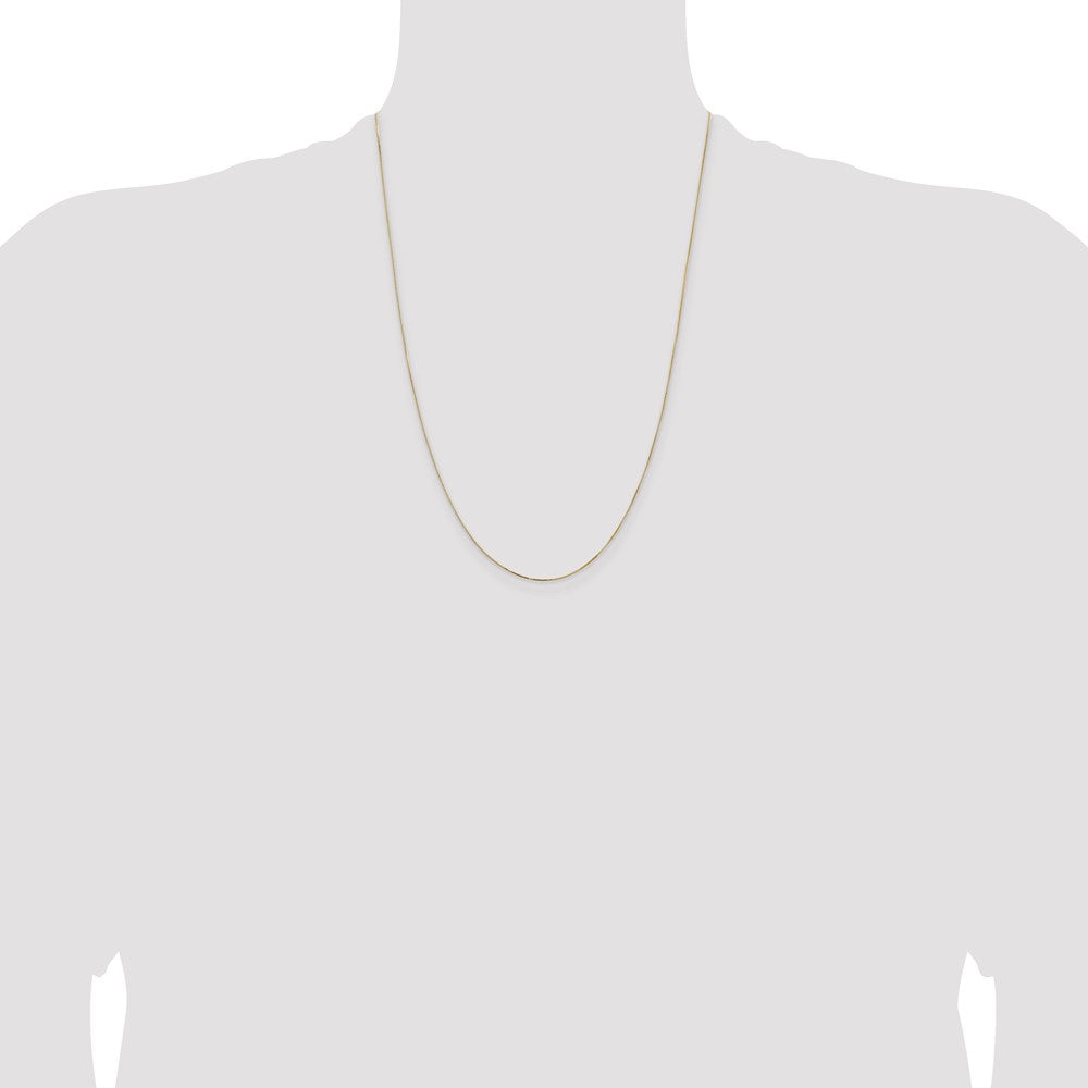 14K Yellow Gold 24 Inch .5mm Box With Spring Ring Clasp Chain Necklace