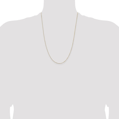 14K Yellow Gold 24 Inch .5mm Box With Spring Ring Clasp Chain Necklace