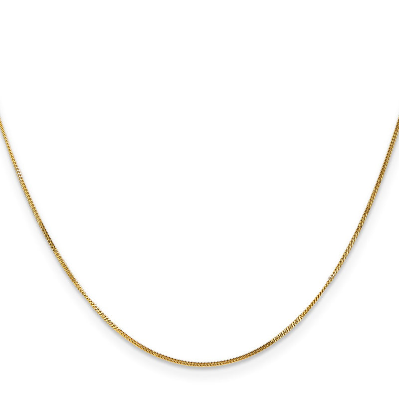 14K Yellow Gold 18 inch .9mm Curb  with Spring Ring Clasp Pendant Chain Necklace