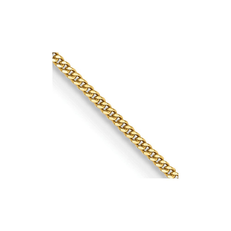 14K Yellow Gold 18 inch .9mm Curb  with Spring Ring Clasp Pendant Chain Necklace