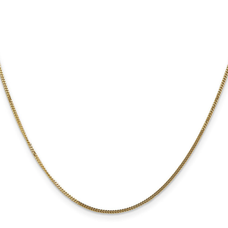 14K Yellow Gold 16 inch 1.4mm Curb  with Spring Ring Clasp Pendant Chain Necklace
