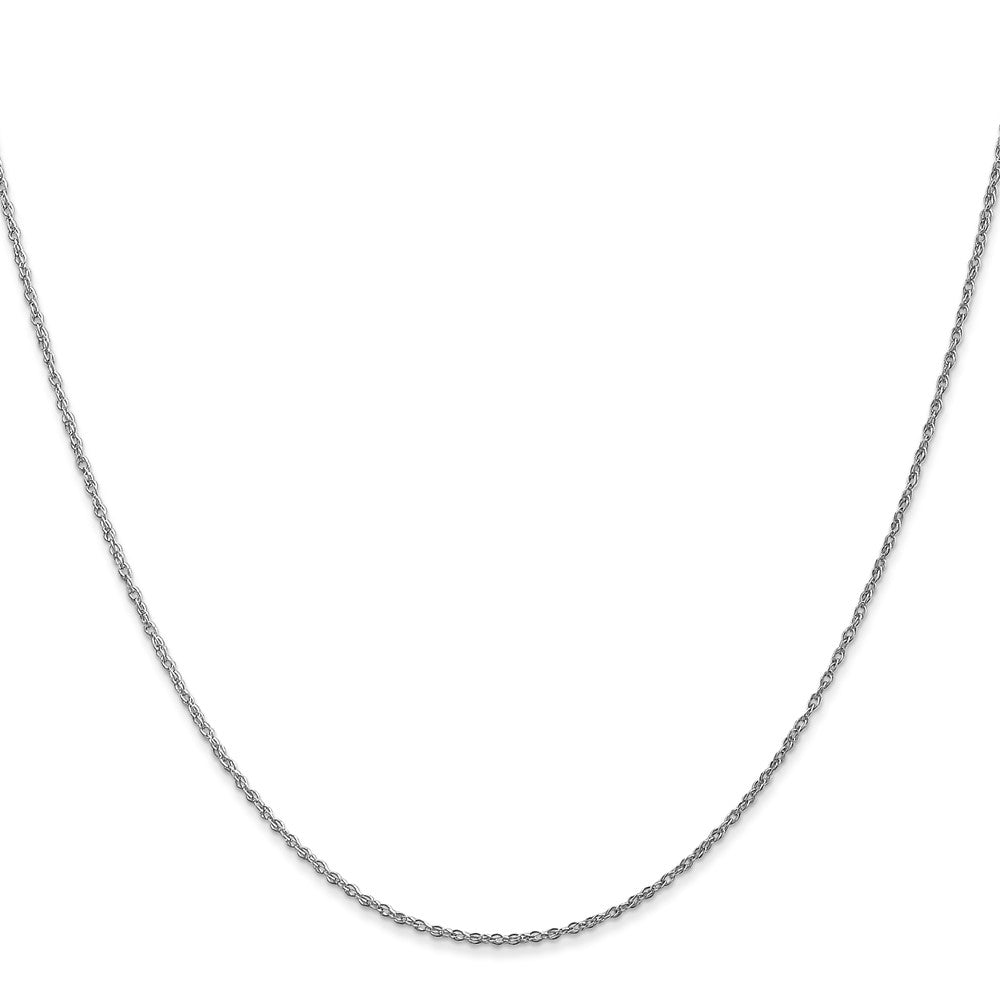 14K White Gold .8mm Light Baby Rope With Spring Ring Clasp Chain Children's Necklace