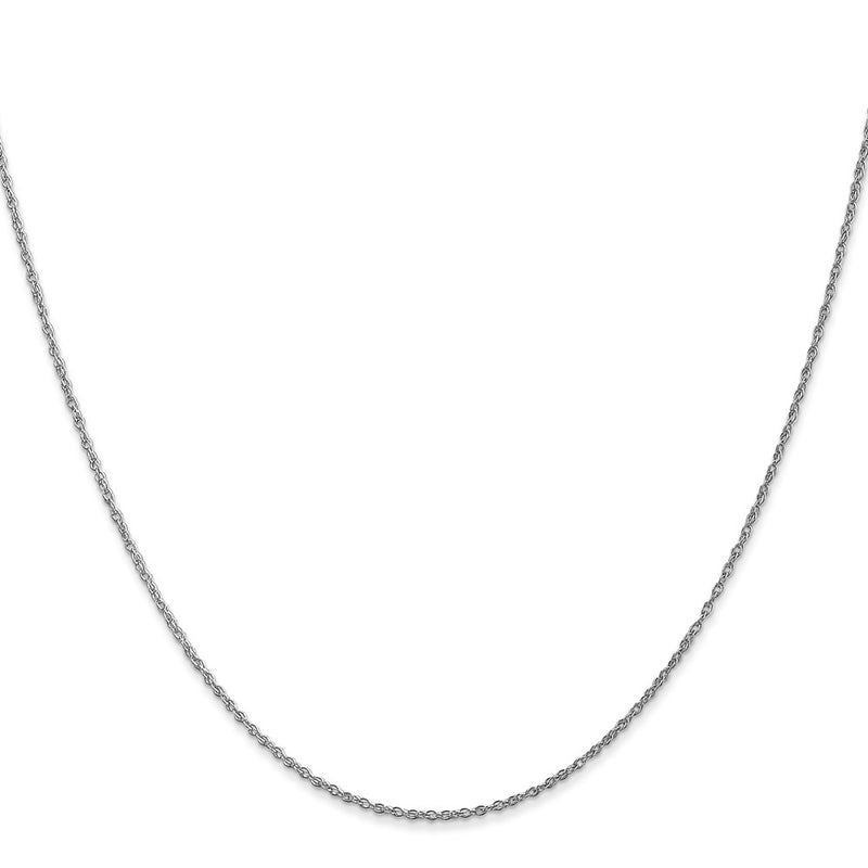 14K White Gold .8mm Light Baby Rope With Spring Ring Clasp Chain Children's Necklace