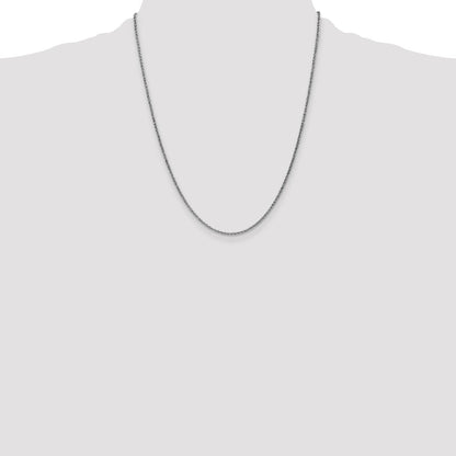 14K White Gold 22 Inch 1.7mm Spiga With Lobster Clasp Chain Necklace
