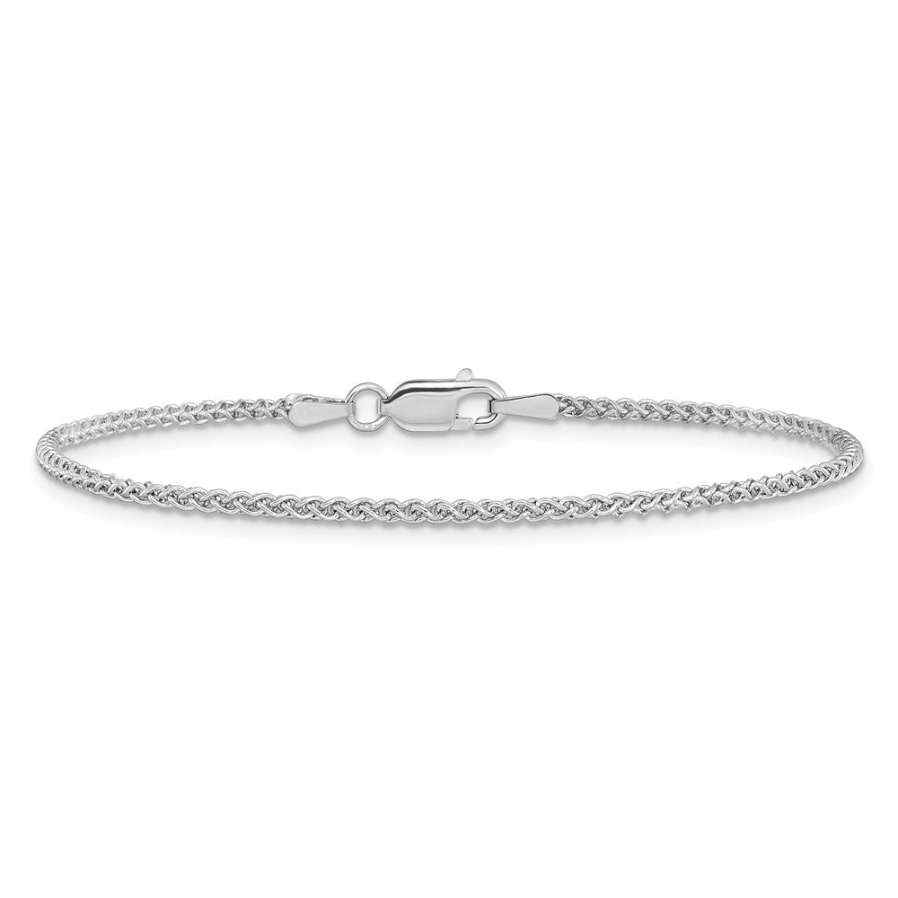 14K White Gold 1.7mm Spiga With Lobster Clasp Chain Bracelet
