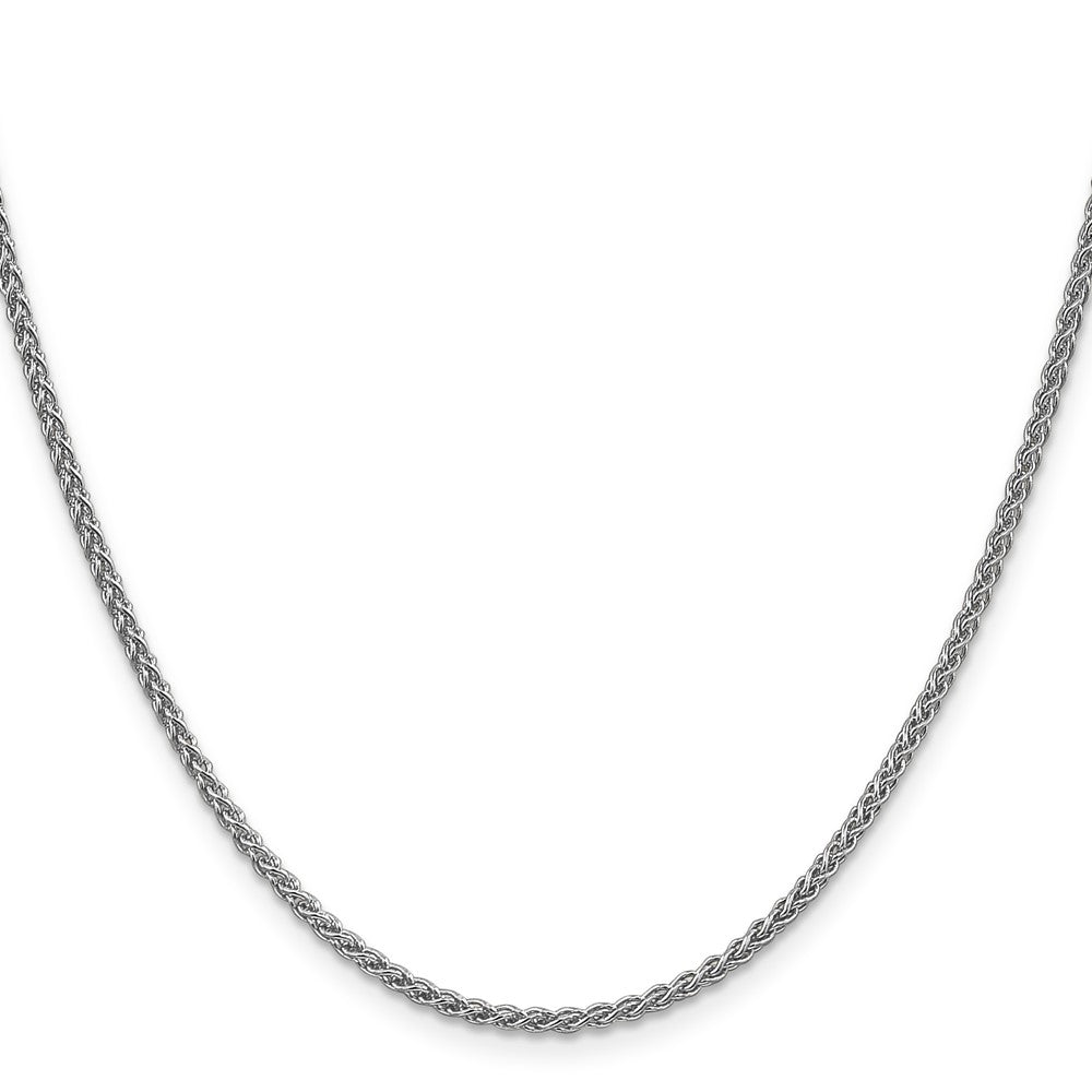14K White Gold 2.1mm Spiga With Lobster Clasp Chain Necklace