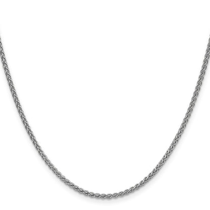 14K White Gold 2.1mm Spiga With Lobster Clasp Chain Necklace