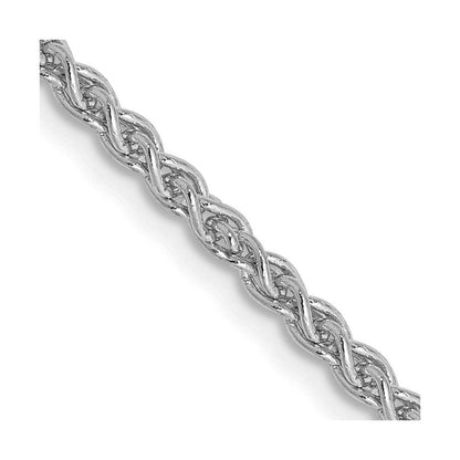 14K White Gold 2.1mm Spiga With Lobster Clasp Chain Necklace
