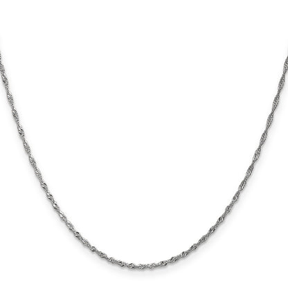 14K White Gold 14 Inch 1.4mm Singapore With Spring Ring Clasp Chain