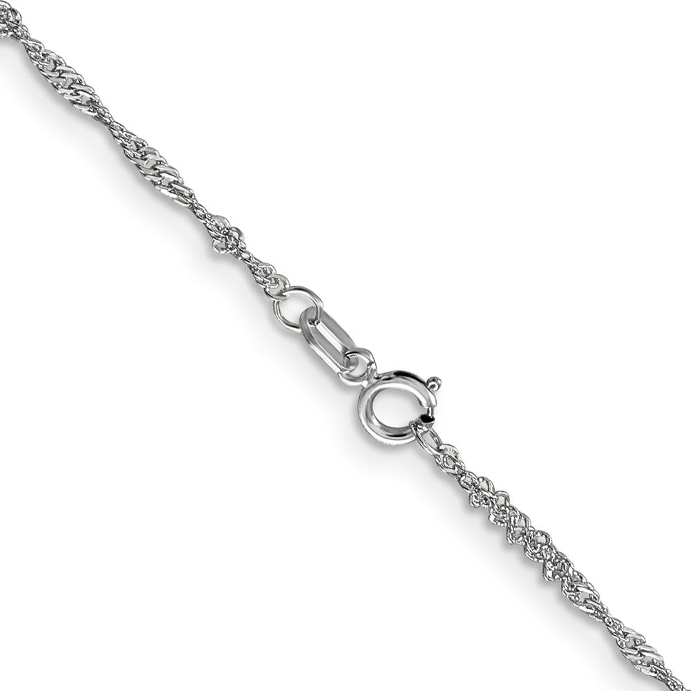 14K White Gold 1.4mm Singapore With Spring Ring Clasp Chain Children's Necklace