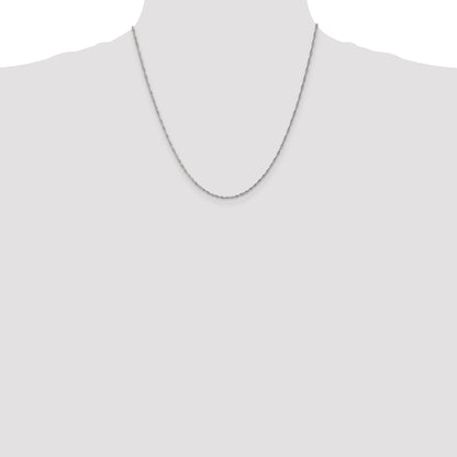 14K White Gold 20 Inch 1.4mm Singapore With Spring Ring Clasp Chain Necklace